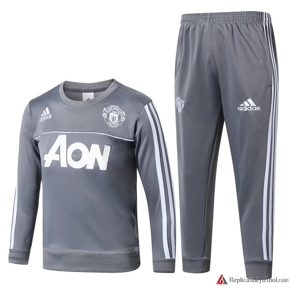 Chandal Manchester United Niño 2017-2018 Gris